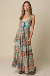 Andrea Contrast Printed Maxi Dress