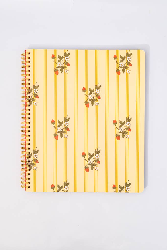 Rough Draft Large Notebook, Floral Stripe