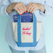 Blue Booked & Busy Mini Boat Tote at Ninety Nine Boutique, view 3