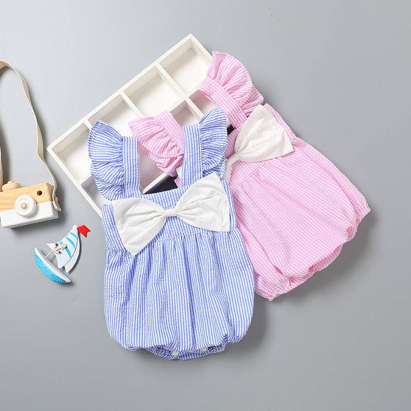 Pink Striped Baby Girl Romper