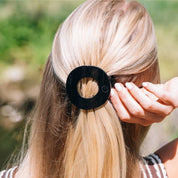 Flat Circle Hair Clip | Medium | Jet Black