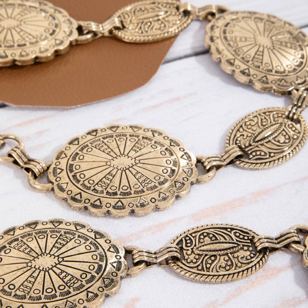 Gold Ornate Western Chain Belt