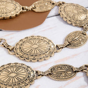Silver Ornate Oval Western Concho Belt