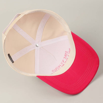 Pink I'M YOURS NO REFUNDS Embroidery Two-Tone Hat