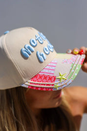 Patchwork & Light Blue Motherhood Trucker Hats