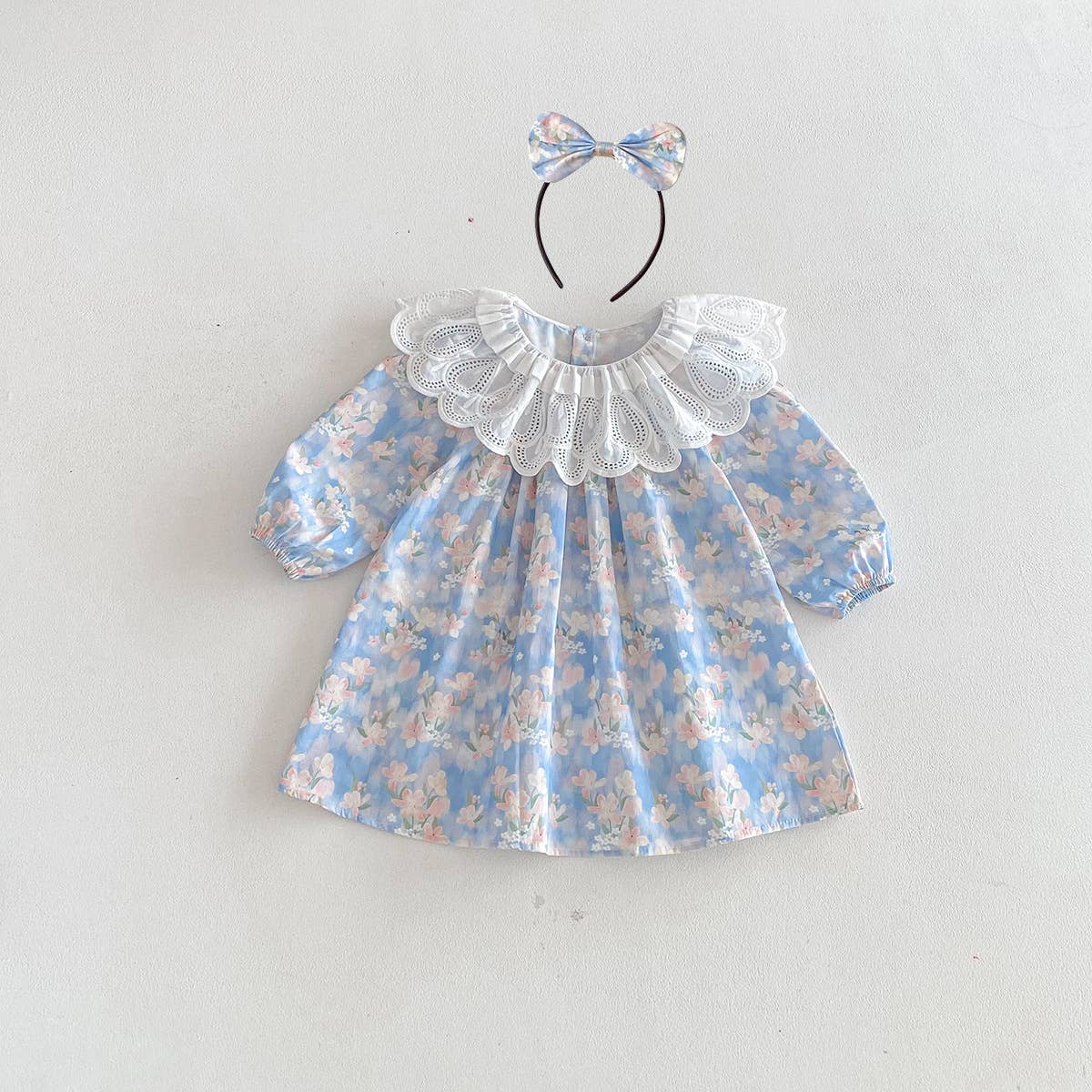Baby & Toddler Lace Collar Floral Dress Romper