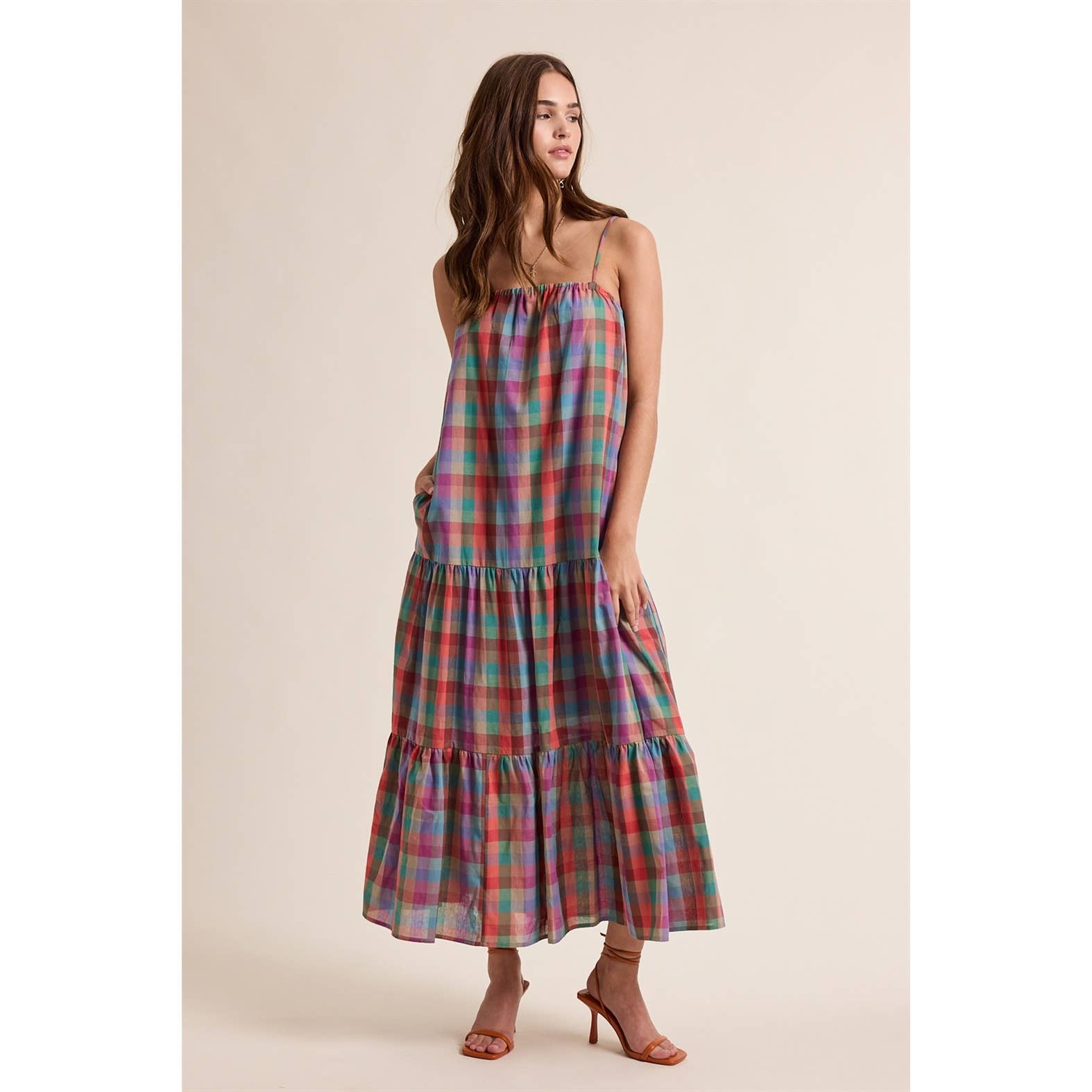 Multicolor Plaid Maxi Dress