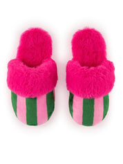Pink Striped Slippers