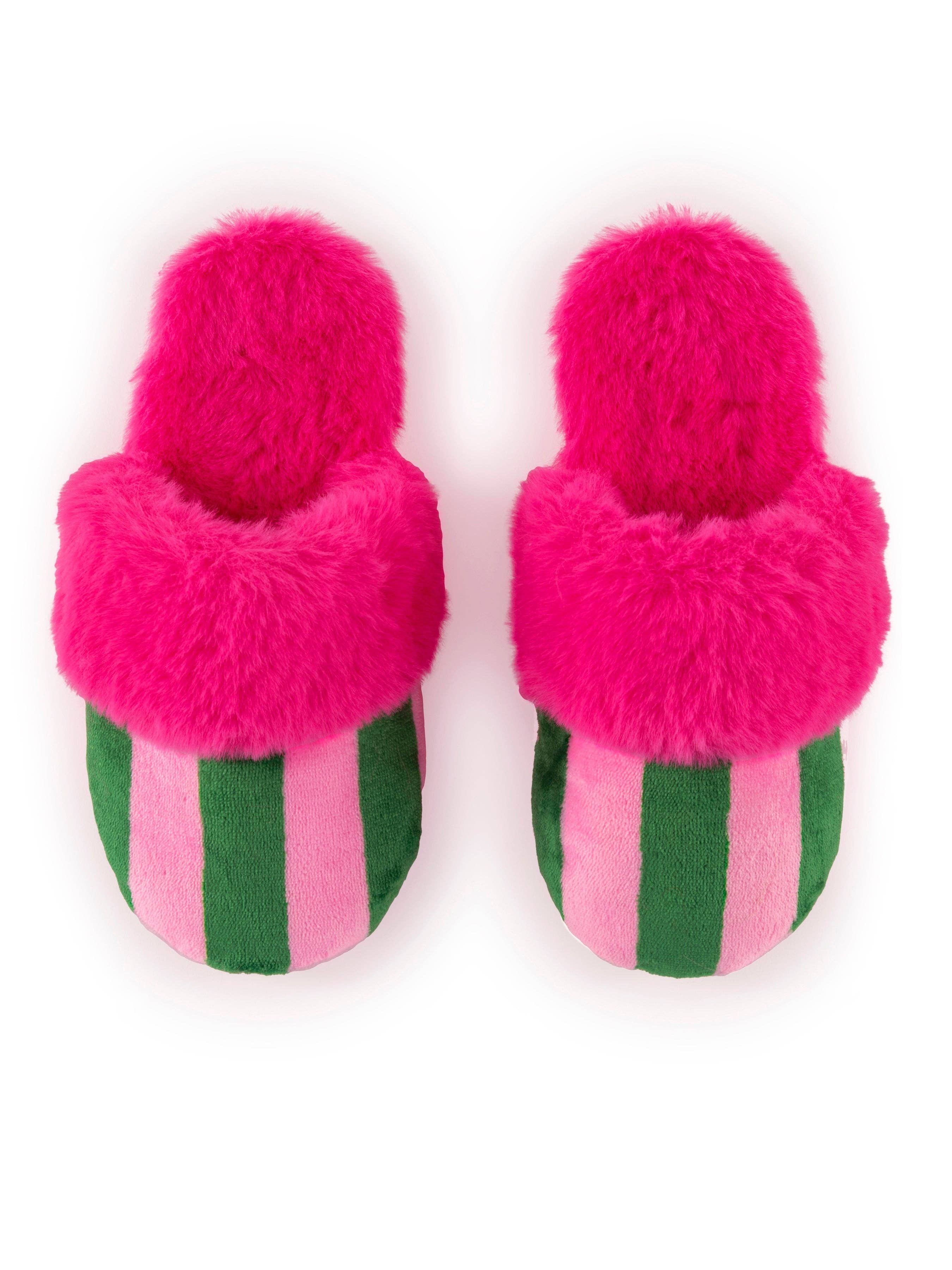 Pink Striped Slippers