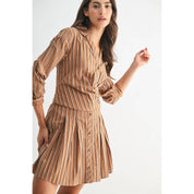 Striped Collared Shirt Dress