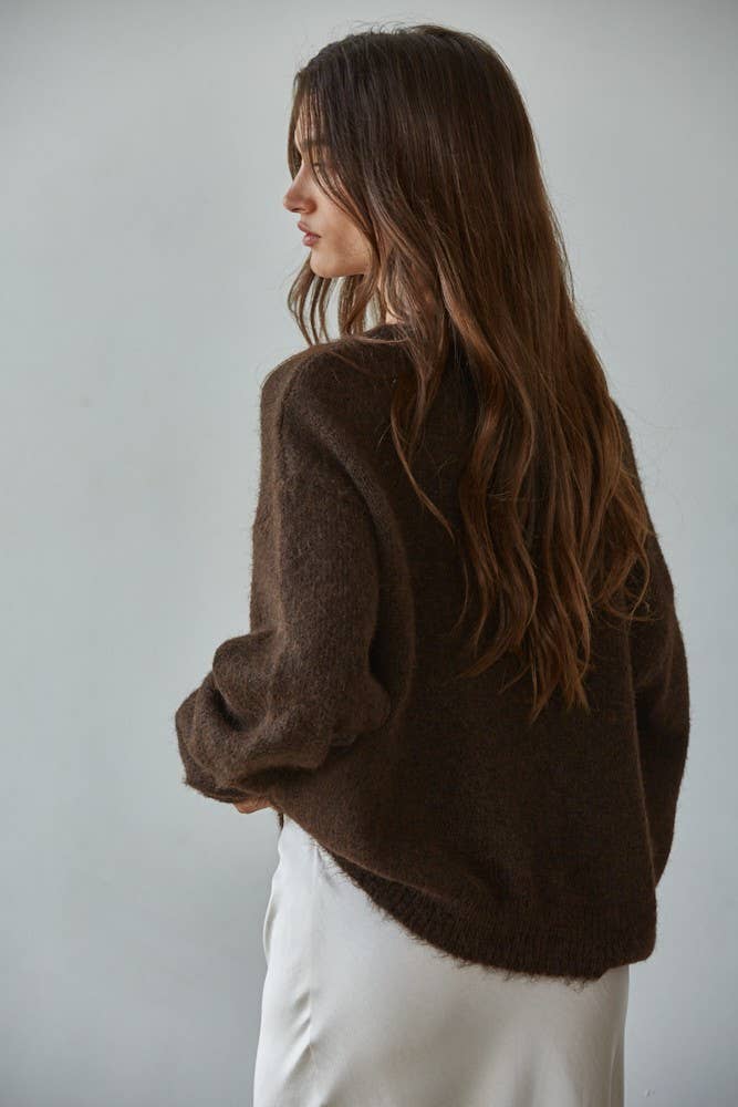 Brown Knit Cardigan