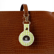 Green Gingham AirTag Keychain