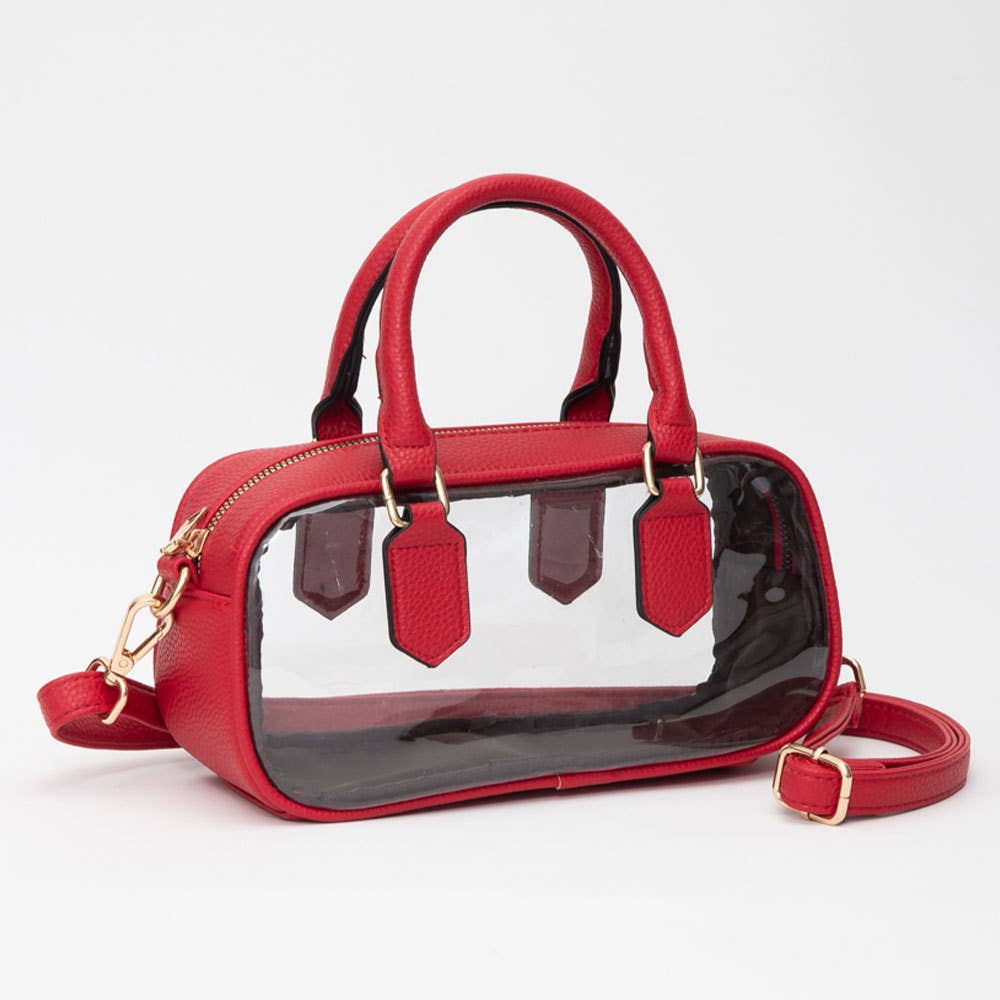 Red Clear Top Handle Bag