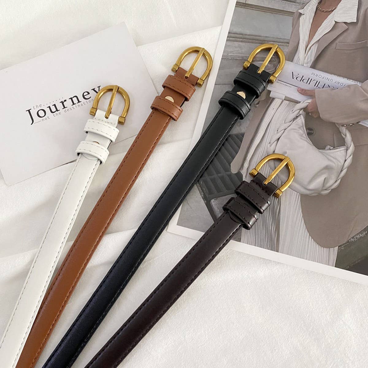Dark Brown Simple Thin Belt