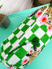 Jaguar Quilted Makeup Bag