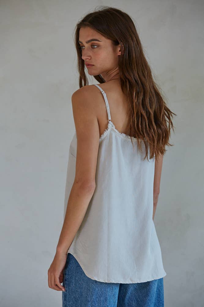 Gray V-Neck Spaghetti Strap Top