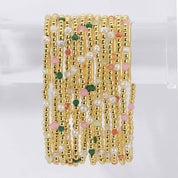 3mm Beaded Stretch Bracelet with Pearls and Crystals