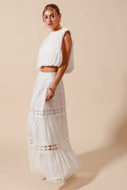 Sleeveless Crop Bubble Top & Skirt Set