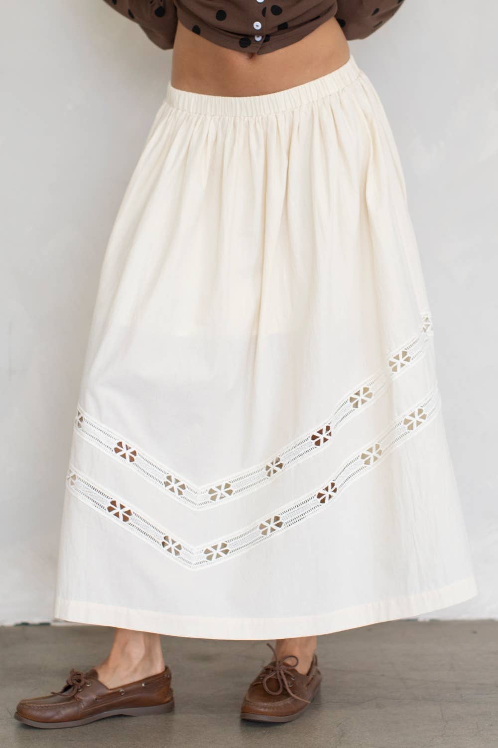 Cream Maxi  Skirt