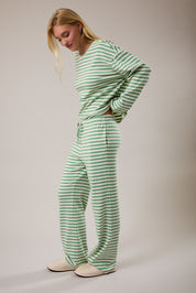 Green & Cream Long Sleeve Top & Pants Set