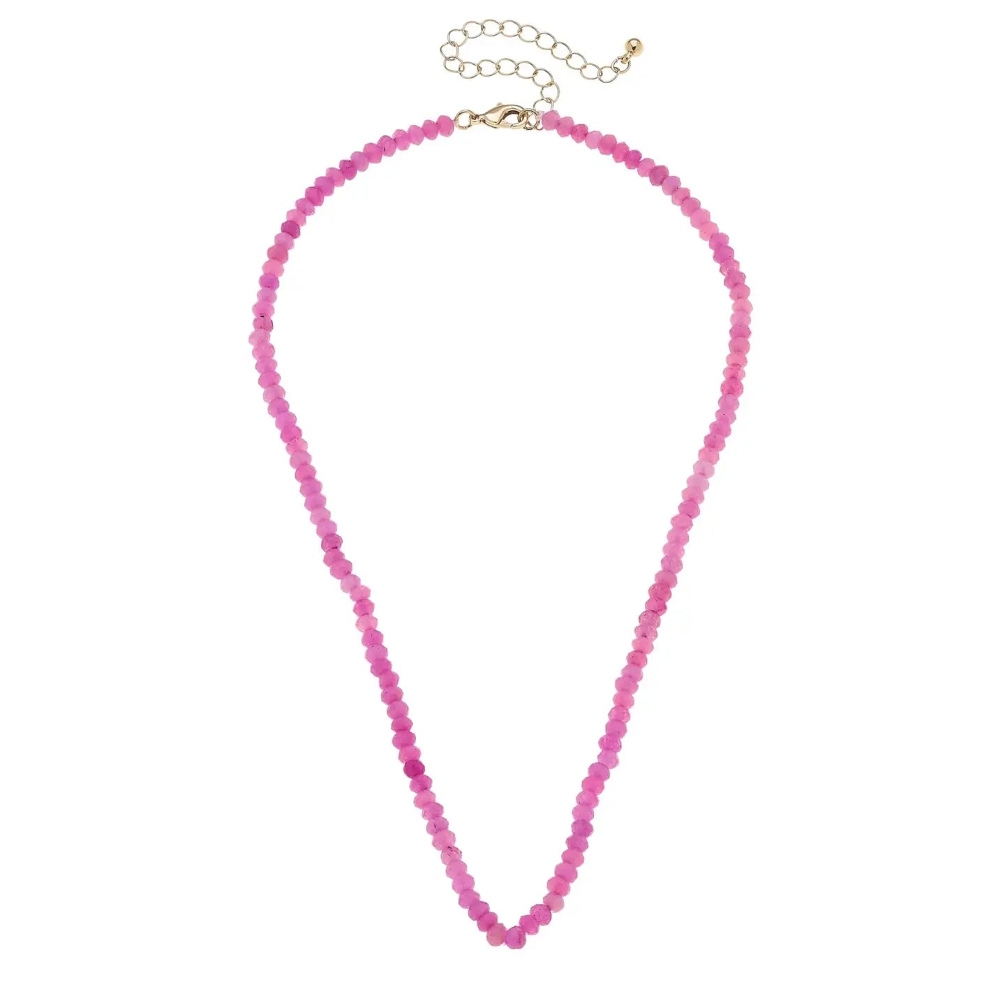 Pink Lucy Gemstone Beaded Necklace