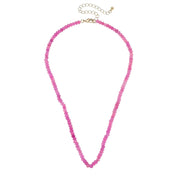 Pink Lucy Gemstone Beaded Necklace old — adjustable length and perfect for stacking