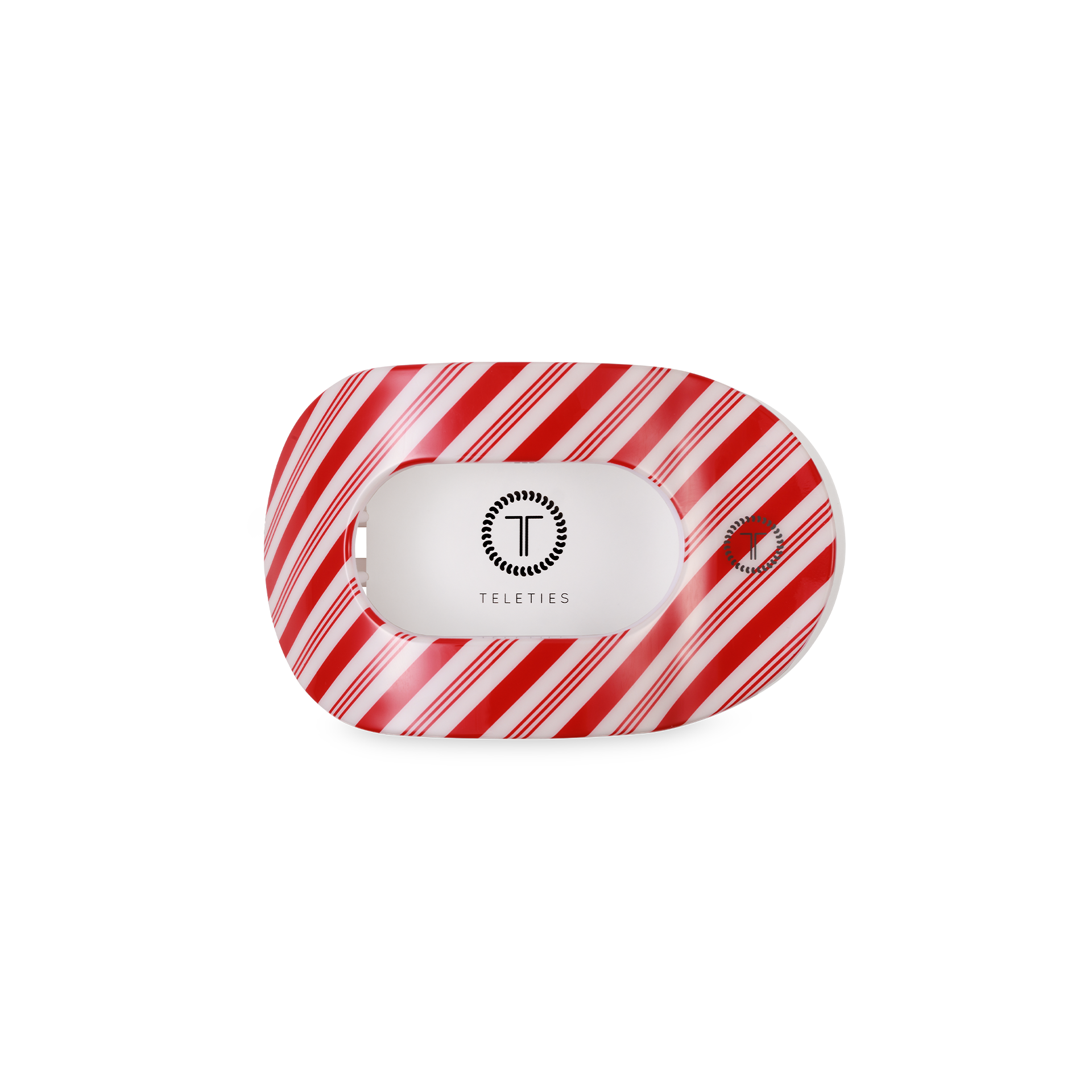 Candy Cane Small Round Flat Clip
