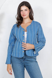 White Floral Quilted Jacket