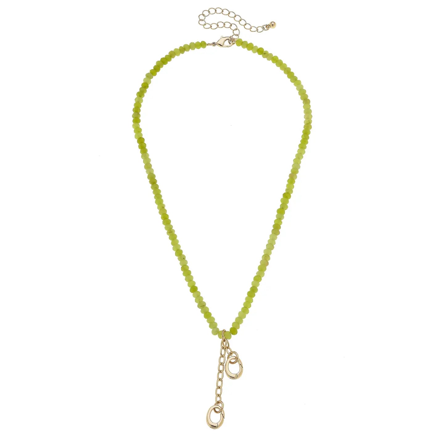 Lime Green Lucy Gemstone Beaded Necklace