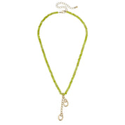 Lime Green Lucy Gemstone Beaded Necklace — adjustable length and perfect for stacking
