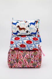 Pink & Multicolor Floral Makeup Bag from Ninety Nine Boutique