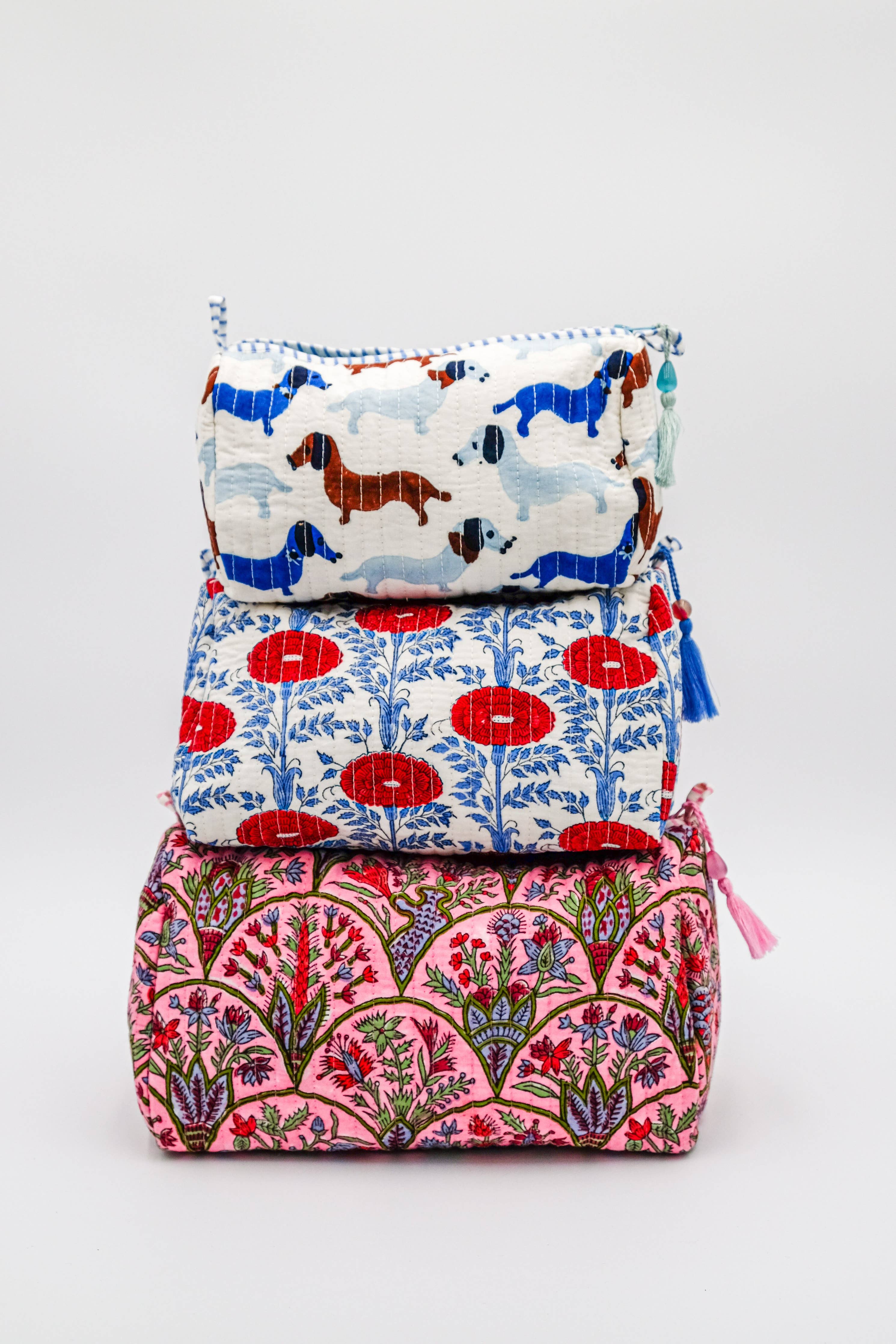 Pink & Multicolor Floral Makeup Bag from Ninety Nine Boutique