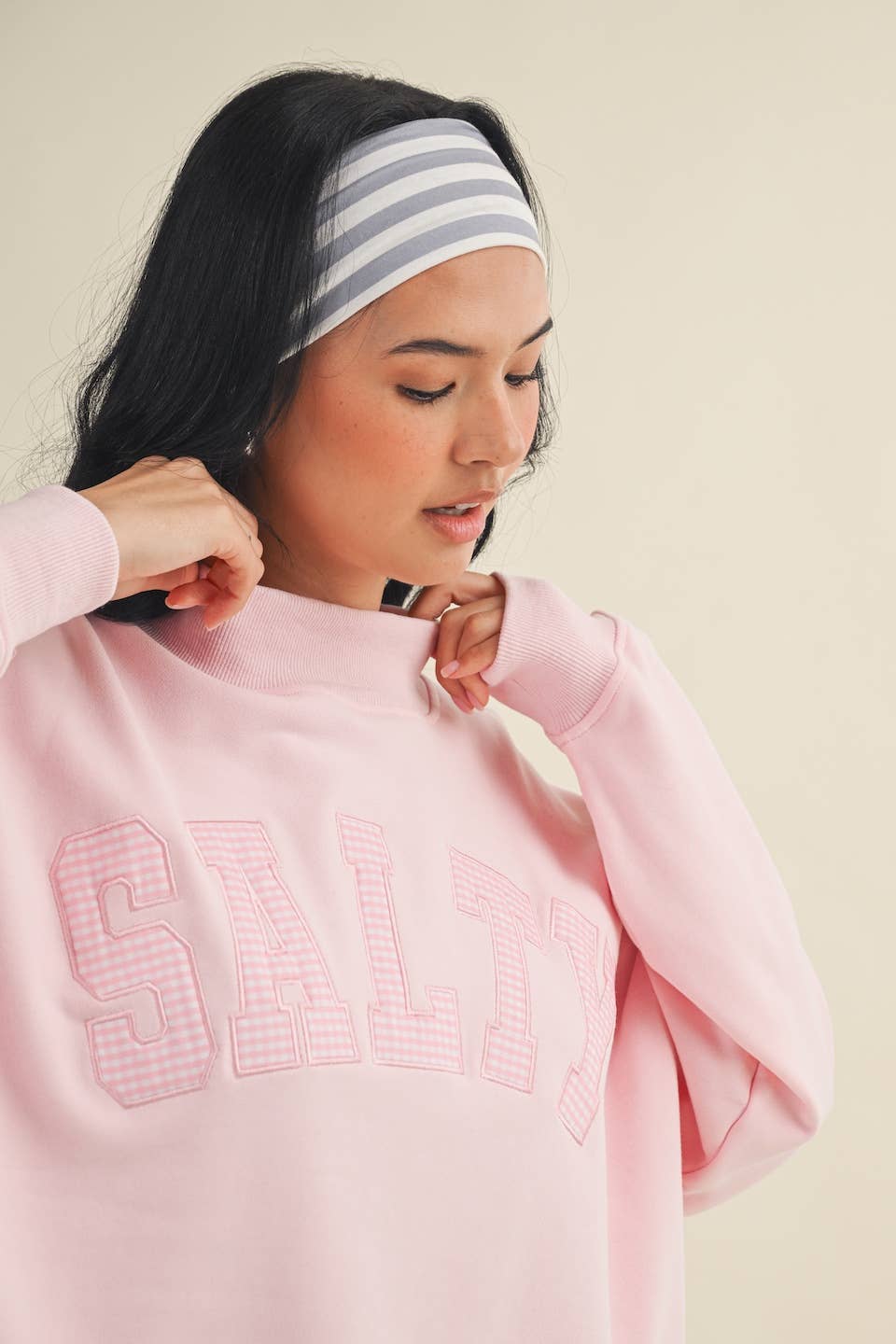 Pink "Salty" Mock Neck