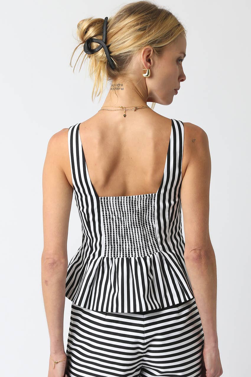 Anna Striped Peplum Top