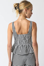 Anna Striped Peplum Top