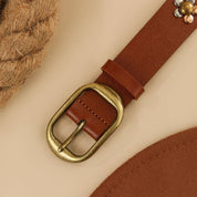 Brown Metal Detail Belt