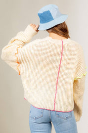 Cream Stitch Detail Sweater