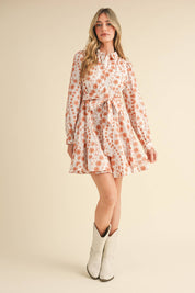 Floral Embrodiered Mini Dress