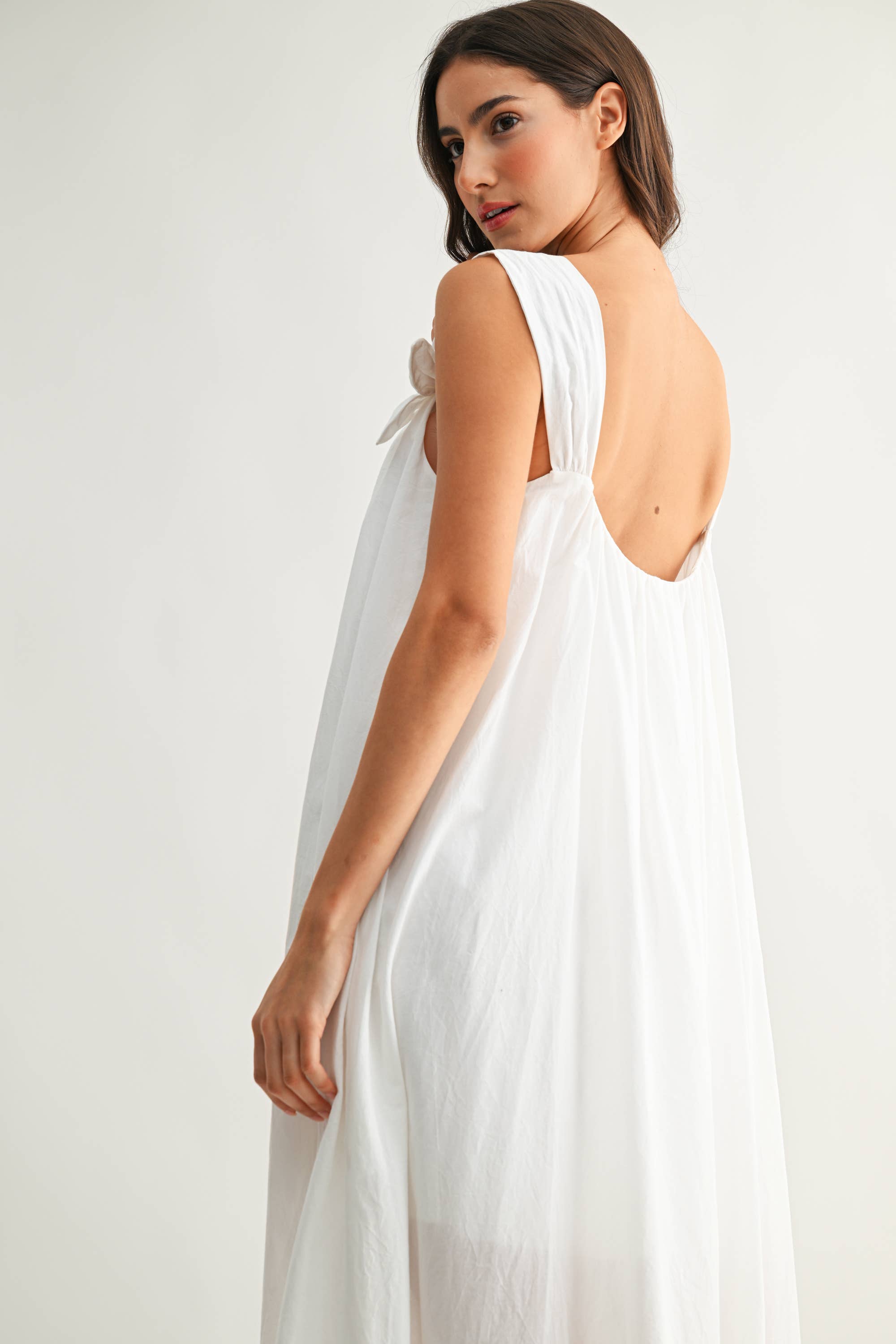 Embroidered Floral Shoulder Maxi Dress