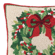 Cream Classic Christmas Wreath Hook Pillow