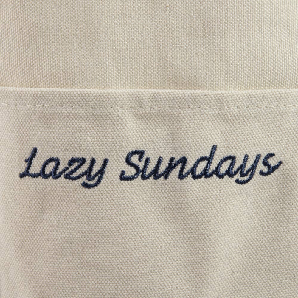 Lazy Sundays Embroidered Tote Bag