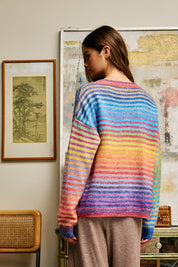 Rainbow Striped Button Down Cardigan