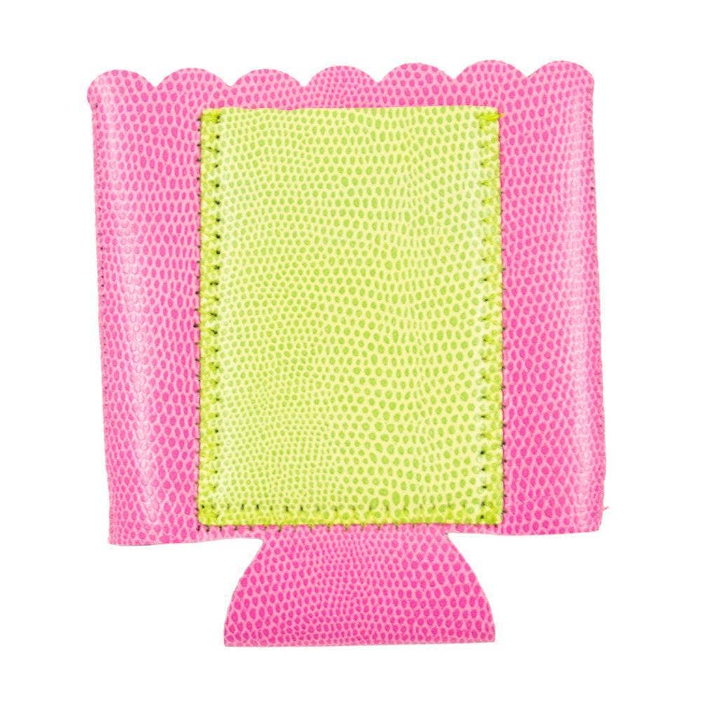 Pink & Green Lizard Pocket Can Cooler