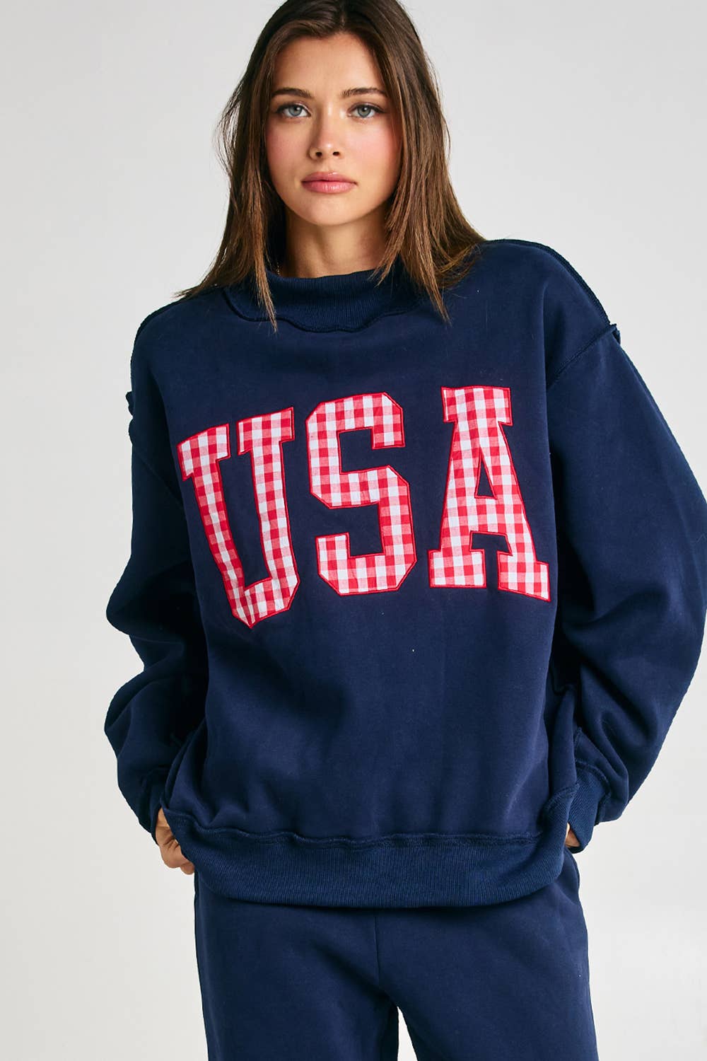 Navy USA Mockneck