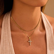 Gold Cross Layered Necklace