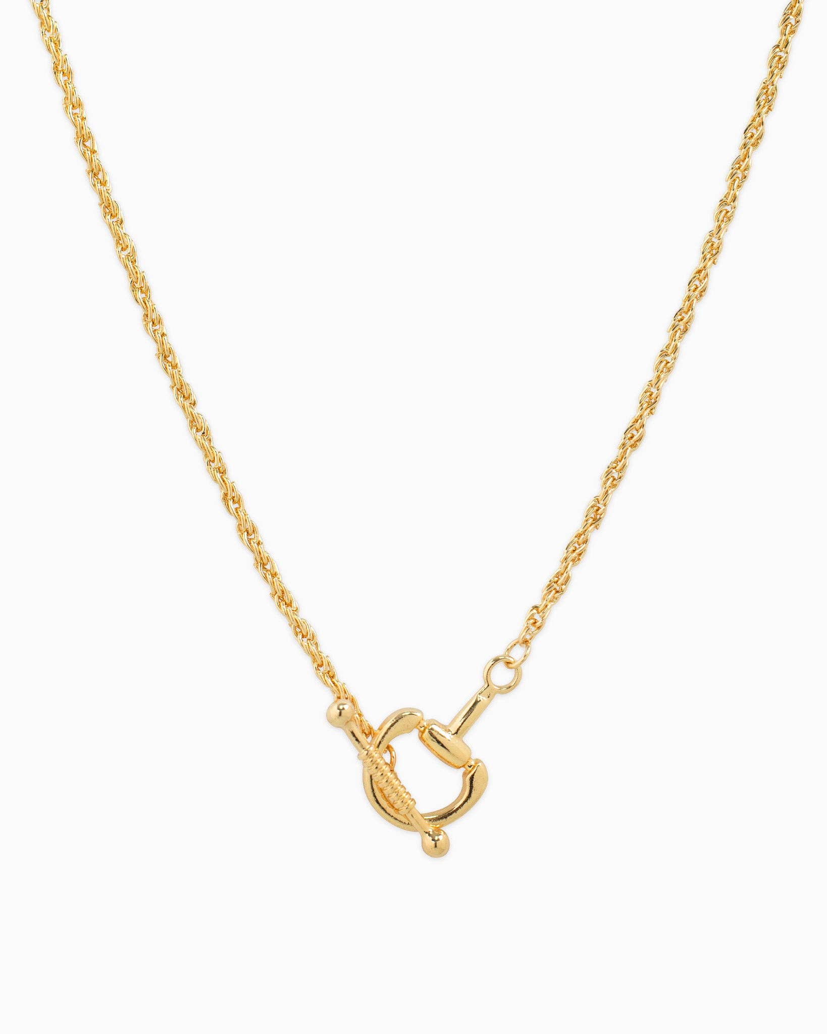 Horsebit Toggle Rope Chain Necklace