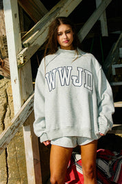 Gray WWJD Mock Neck