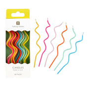 Rainbow Twisted Birthday Candles - 20 Pack | Cake Candless | — each candle measures 13 cm and unique design adds height