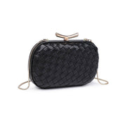 Black Woven Twist Clasp Evening Bag