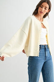 Pearl-Embellished Cardigan